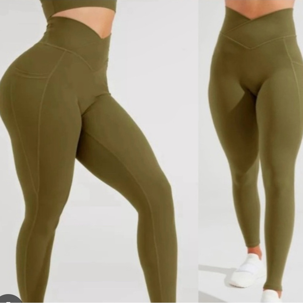 Buffbunny Olive monarch pocket leggings M